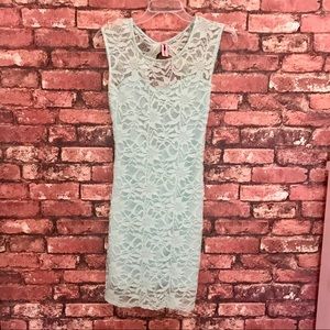 Solemio Bodycon Lace Dress in Sea foam Green